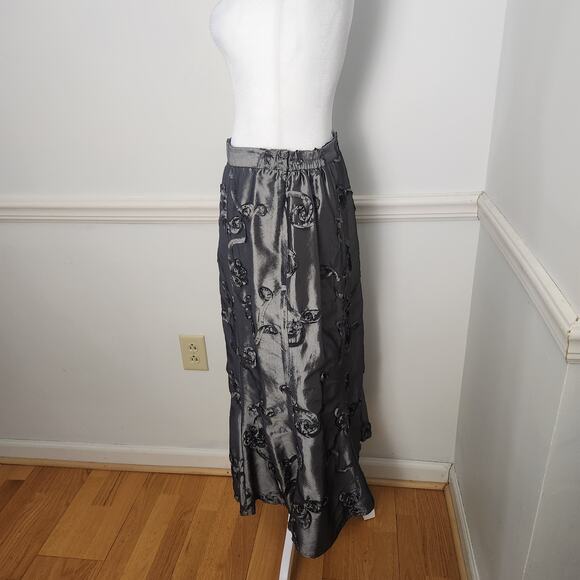 Vtg Midi Skirt Size 10 Womens Silver Textured Fairy Grunge Steampunk WhimsiGoth - Picture 5 of 13